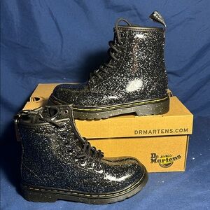 Dr. Martens Kids Glittery Black Boots